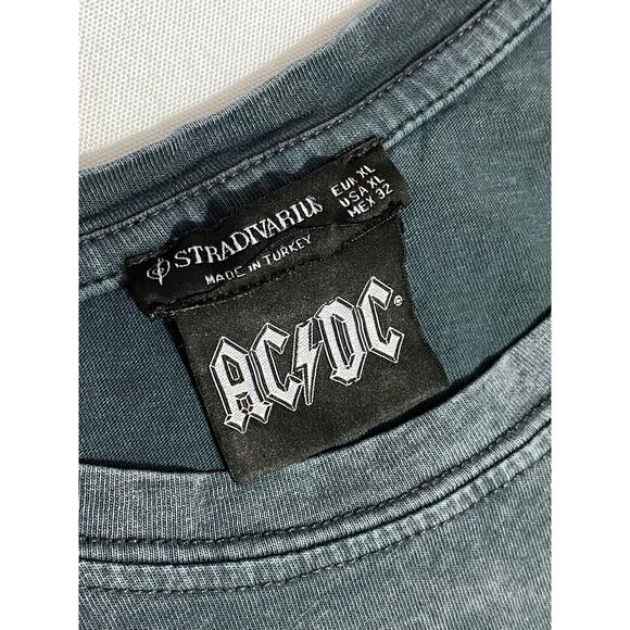 AC/DC Shirt Womens Size XL Gray Short Sleeve *Diamond accents* Stradivarius - Picture 8 of 10